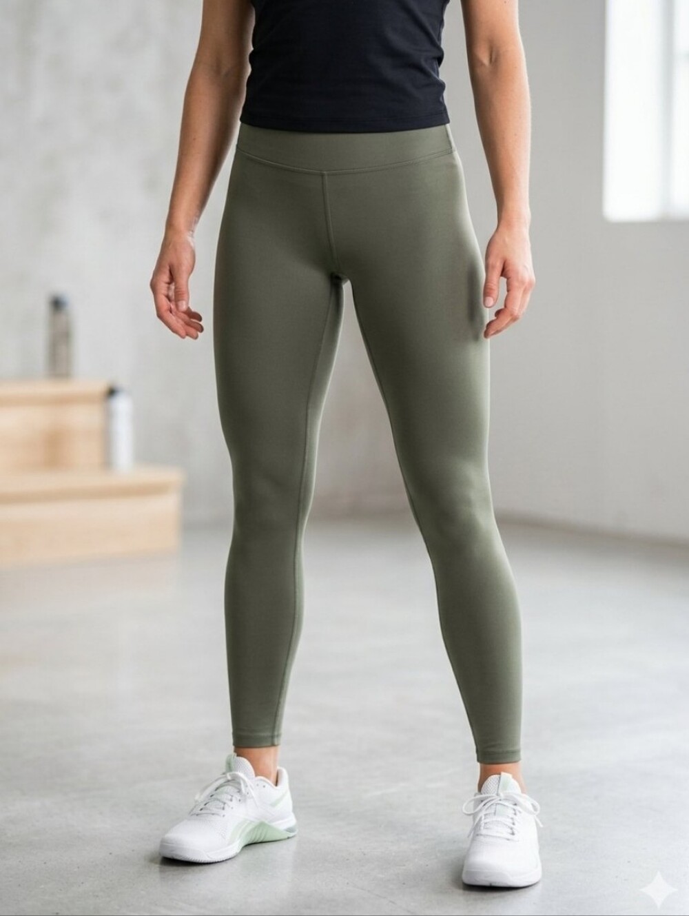 David Lerner Olive Green Compression Leggings, S
